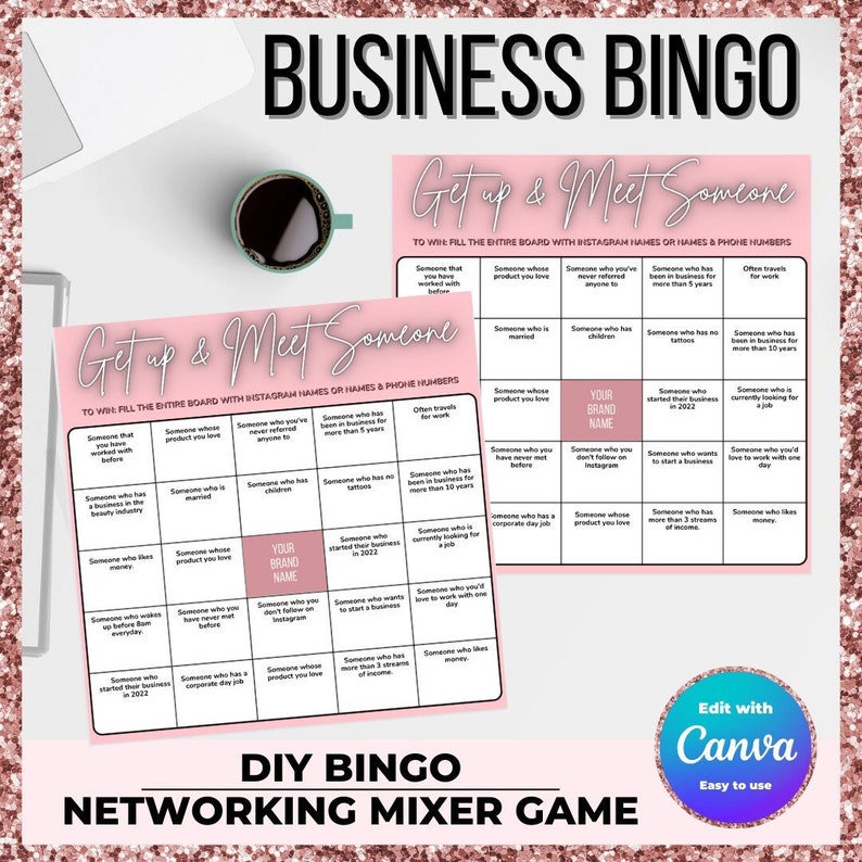 Networking Business Bingo Template Etsy