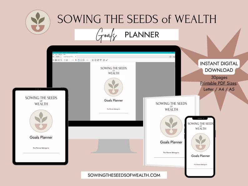 Goals Planner Printable Goals Binder Goals Tracker Goal Setting Goal Worksheet Goals Template