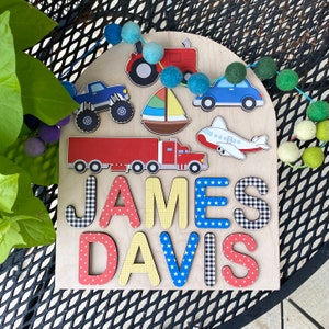 Transportation Theme Wooden Name Puzzle | Personalized Name Puzzle | Wooden Name Puzzle | Personalized Gift for Kids