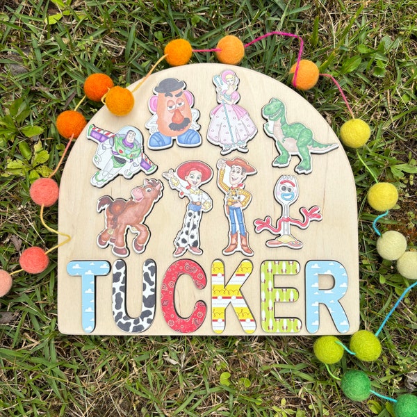 Toy Story Theme Wooden Name Puzzle | Personalized Name Puzzle | Wooden Name Puzzle | Personalized Gift for Kids