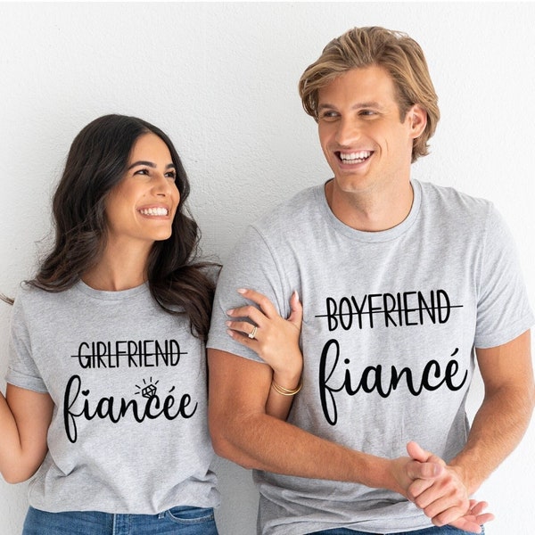 Girlfriend Fiancee Shirt, Boyfriend Fiance Shirt, Matching Couples Shirts, Engagement Shirt, Wedding Tee, Engaged Couple Shirts, Bridal Gift