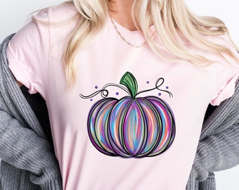 Halloween Pumpkin Shirt, Colorful Pumpkin Shirt, Spooky Shirt, Pumpkin Tee, Halloween Gift, Halloween Party Tee, Spooky Season