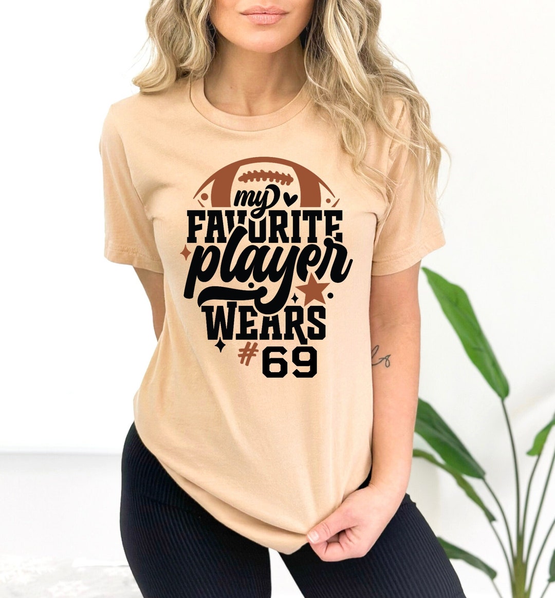 My Favorite Player Wears Custom Number Football Shirt Custom Etsy