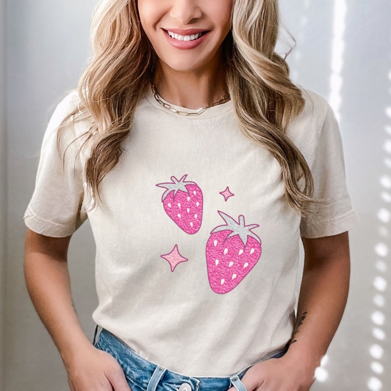 Strawberry Shirt, Cute Fruit Shirt, Botanical Shirt, Strawberry Tee ...