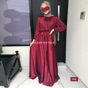 Ball Gown Satin Dress Eid Abaya Ramadan Hijab Maxi Dress - Etsy