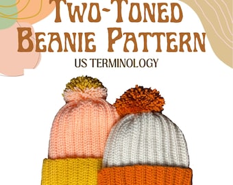 PATTERN ONLY- Two-Toned Beanie Crochet Pattern