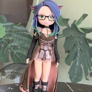 Handmade chibi figure clay, 6&quot; figure FFVIX, clay figure comission from OC, image, manga