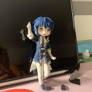 5 inches  chibi custom chibi clay, handmade chibi, clay figure comission from OC, image, manga, cartoon