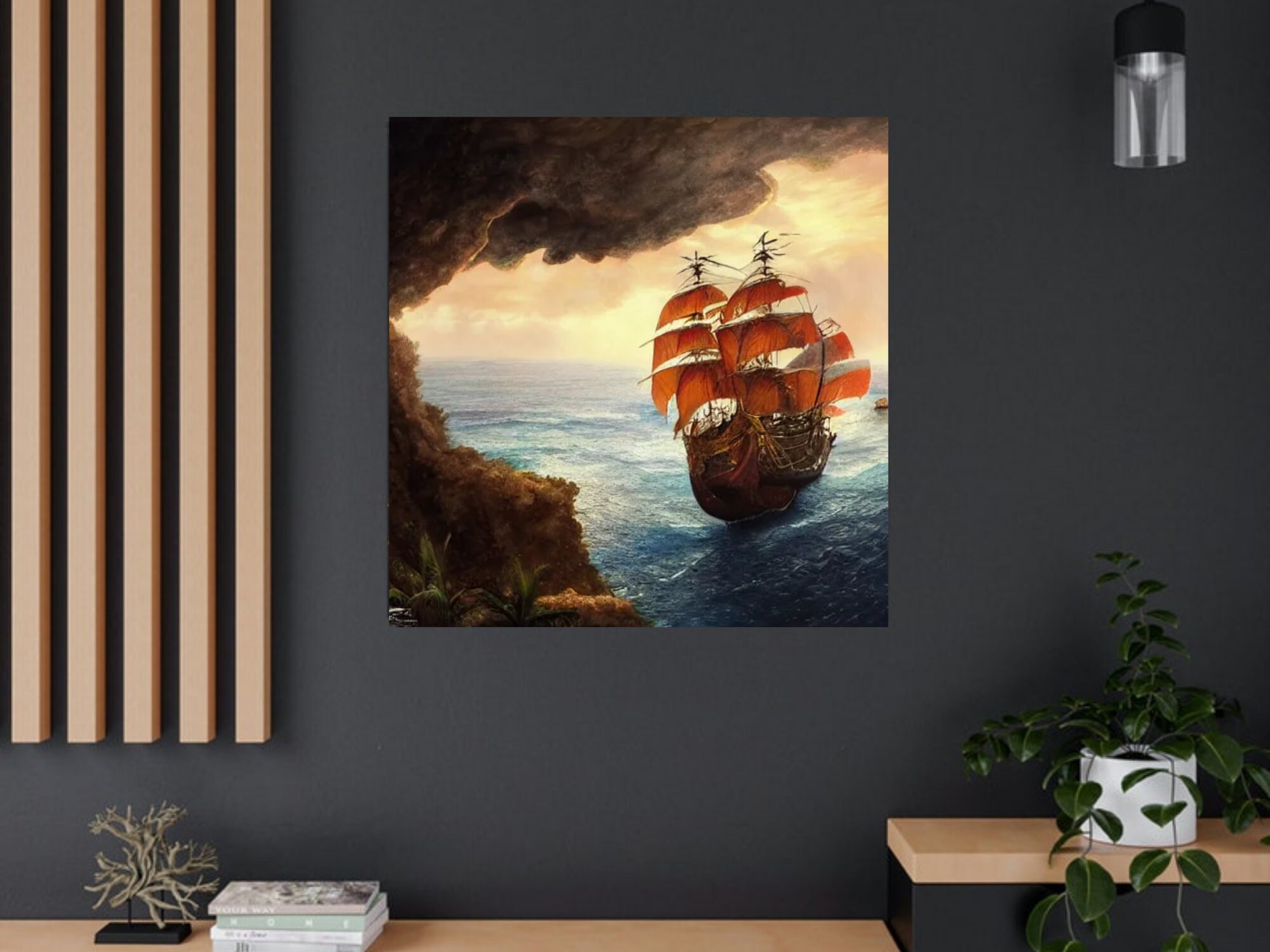 Whale And Ship – Wonderful Wall Mural