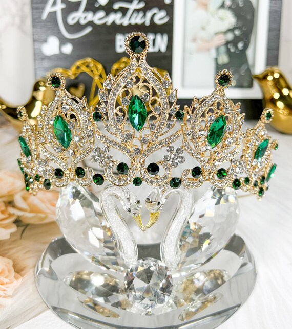 Fascia Per Capelli Con Tiara E Corona Di Compleanno SuPoo, Glitter E Strass, Con Fascia In Raso 50 E Favolose, Per Donna