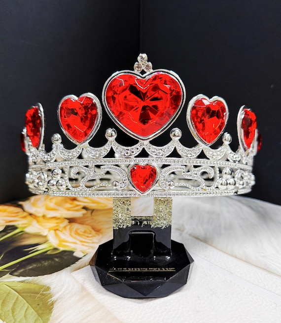 Vtg Rhinestone Heart Tiara Crown Pageant Prom Bridal Princess USA Miss Texas Sparkling Pink & Clear Rhinestone Tiara | Bridal Wedding  main image 4