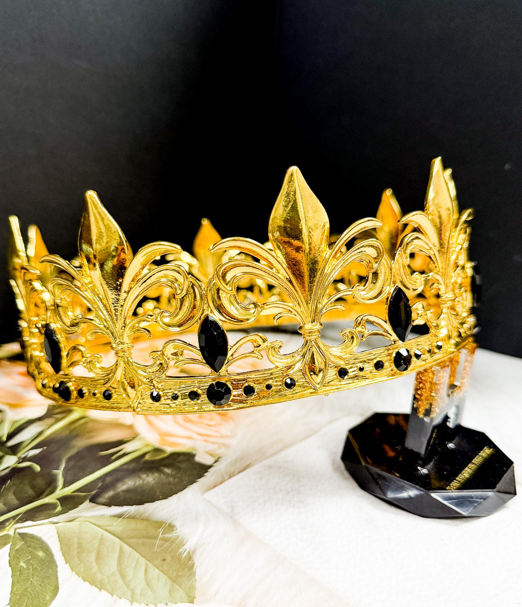 Amazon Gold and Black Decorative Hair Crowns Assortment Crown Moon main image 2