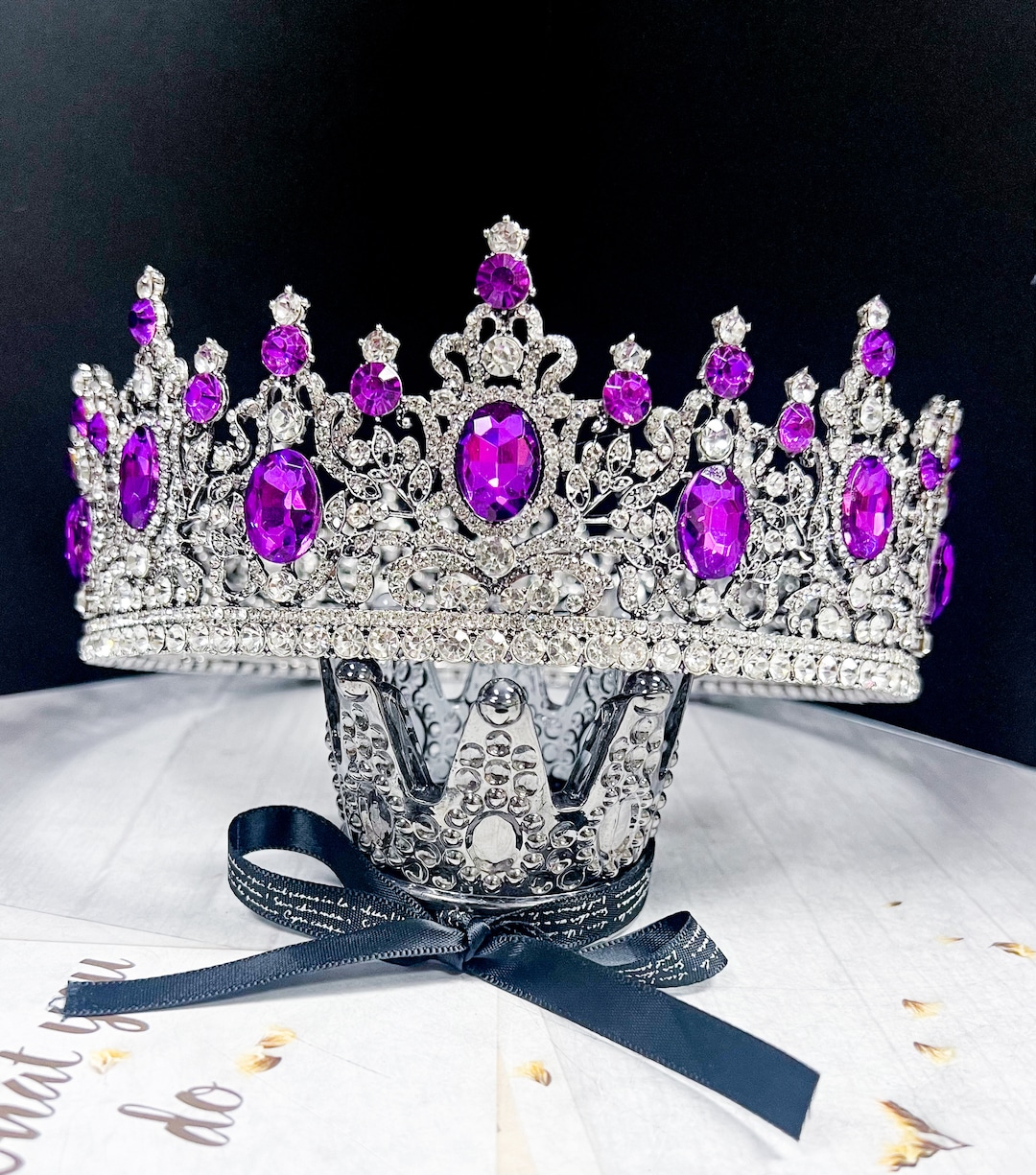 Purple Crystal King Crown: Silver Rhinestone Cosplay Costume - Etsy