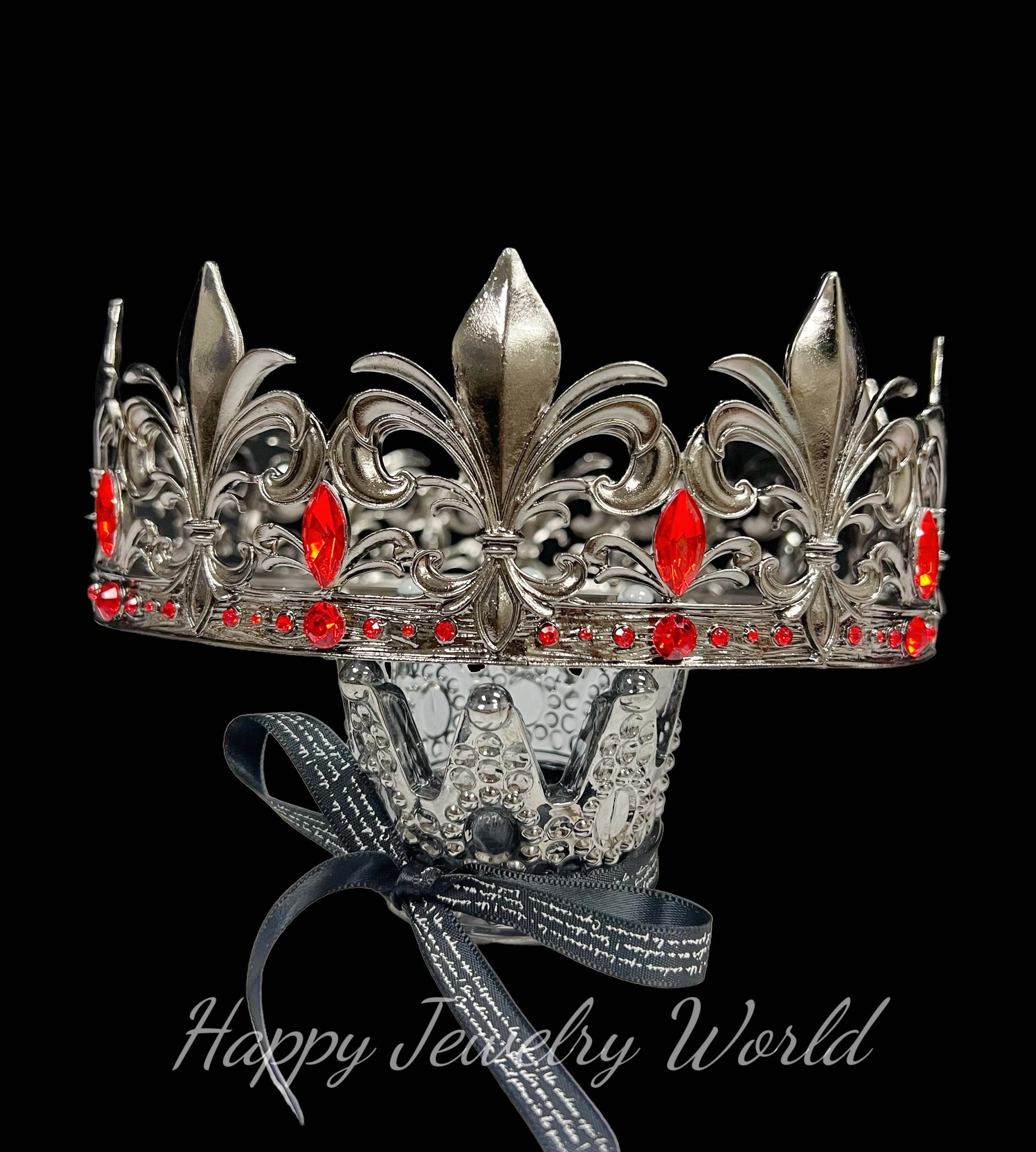 Miallo Corona nuziale da sposa in cristallo rosso Copricapo