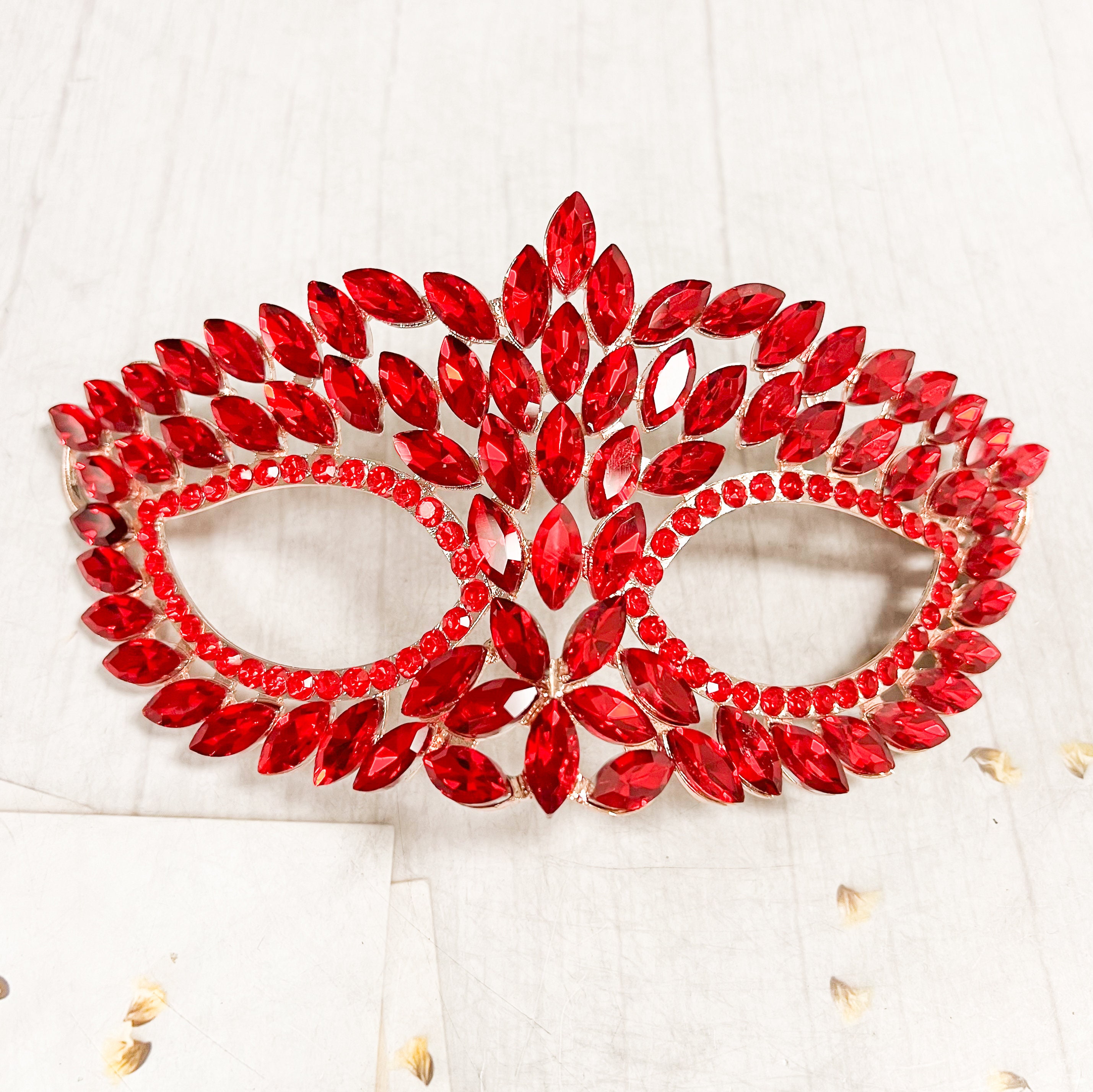 Handmade Masquerade Mask, Ruby Crystal Mask, Wedding Party