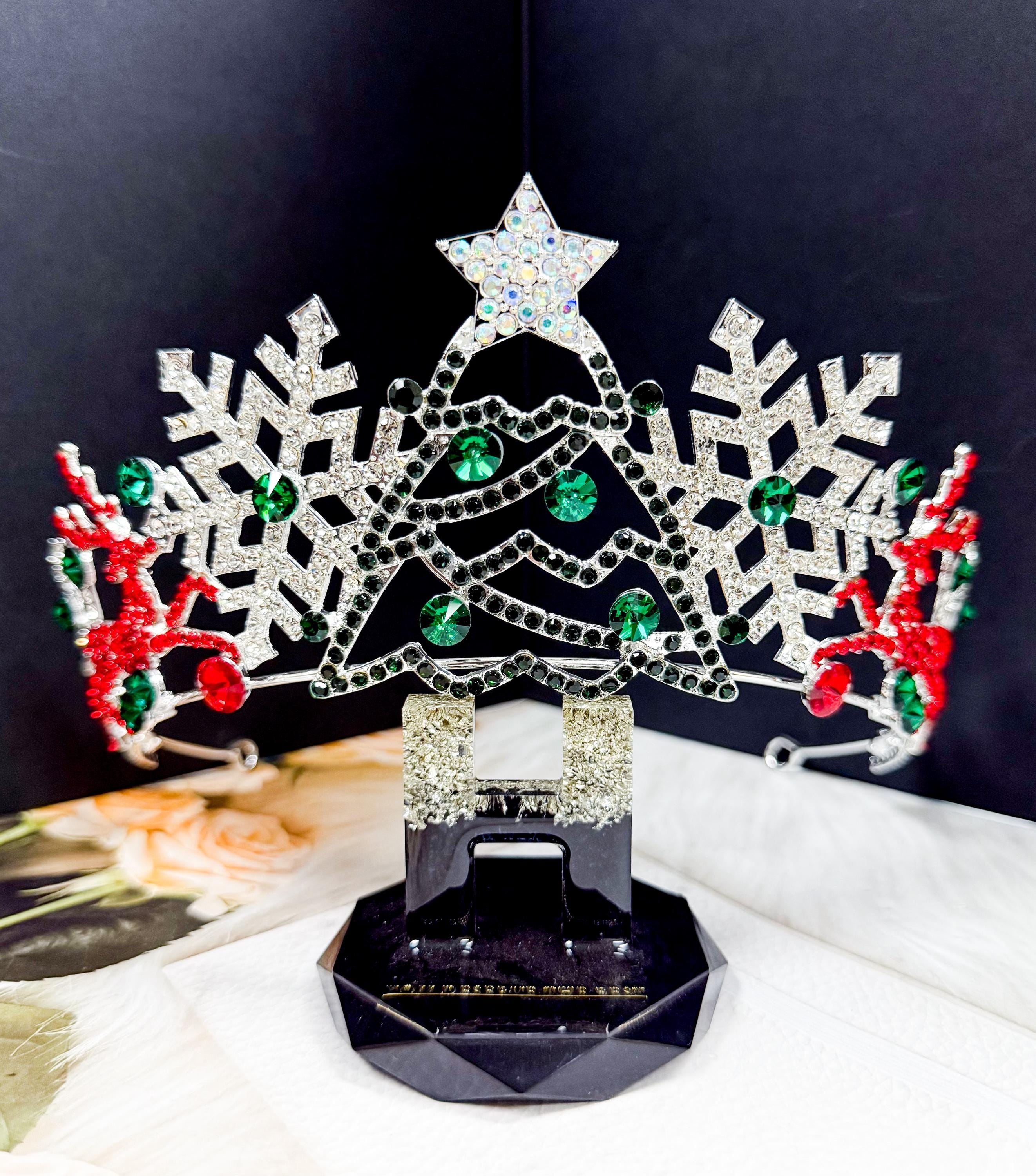 Rhinestone Christmas Tree Crown: Holiday Decor Topper - Etsy display picture 1