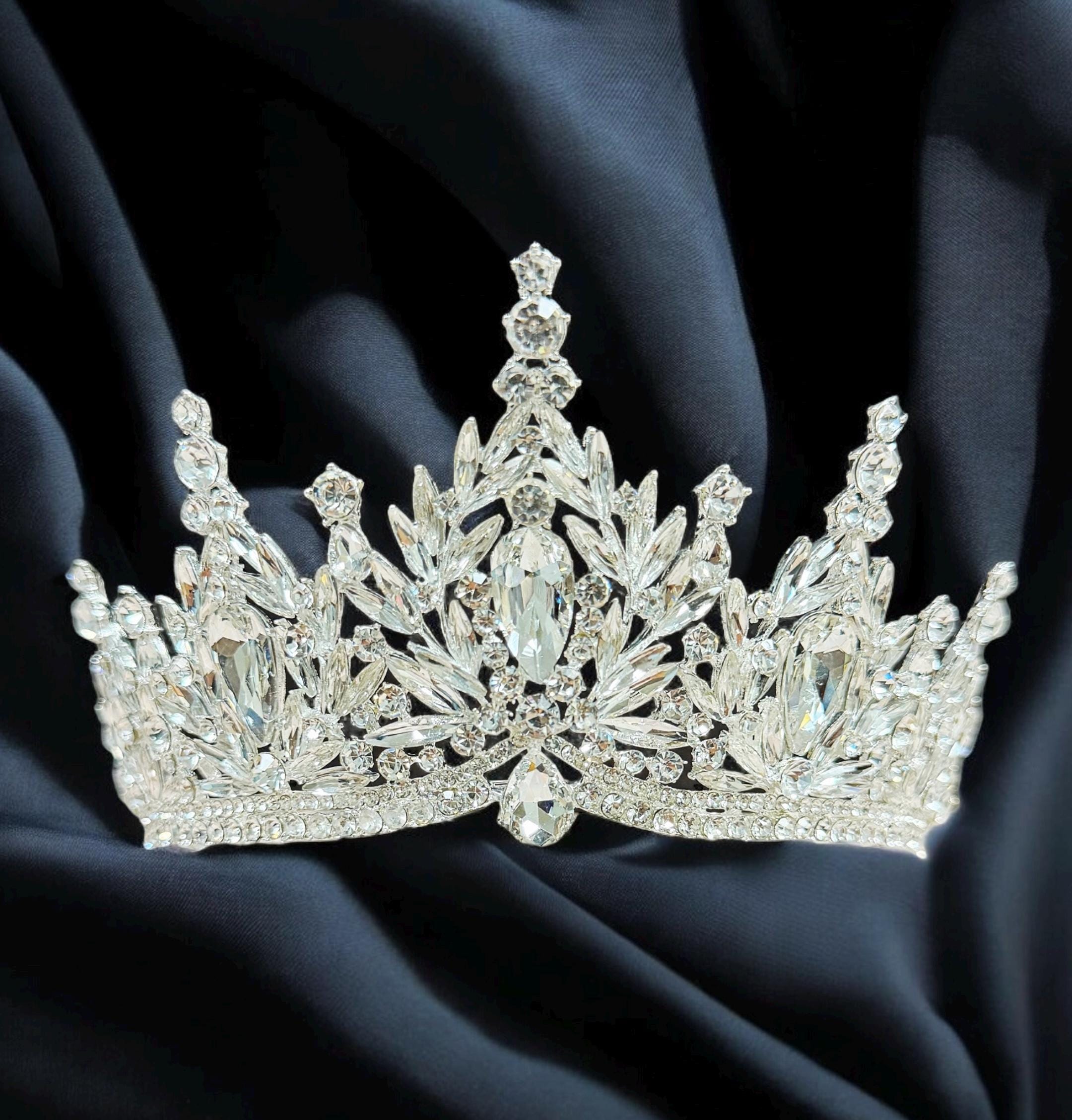 Vintage Crystal Tiara: Silver Wedding Headpiece, Bridal Crown