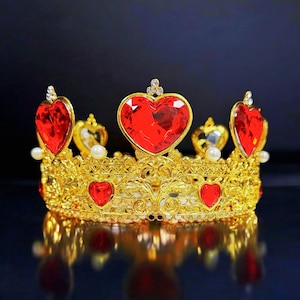 Queen of Heart Crown, Valentine Crown, Heart Crown, Gold Crown, Homecoming Queen Crown, Princess Crown, Quinceanera Crown, LOVE Crown Gift