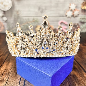 Queen Crown, Gold Princess Tiaras and Crowns Wedding Tiara and Crown for Bride, Quinceanera, Birthday, Prom, Pageant, Party, Gift for Her