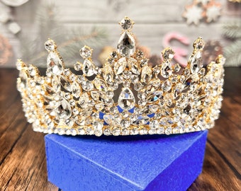 Queen Crown, Gold Princess Tiaras and Crowns Wedding Tiara and Crown for Bride, Quinceanera, Birthday, Prom, Pageant, Party, Gift for Her