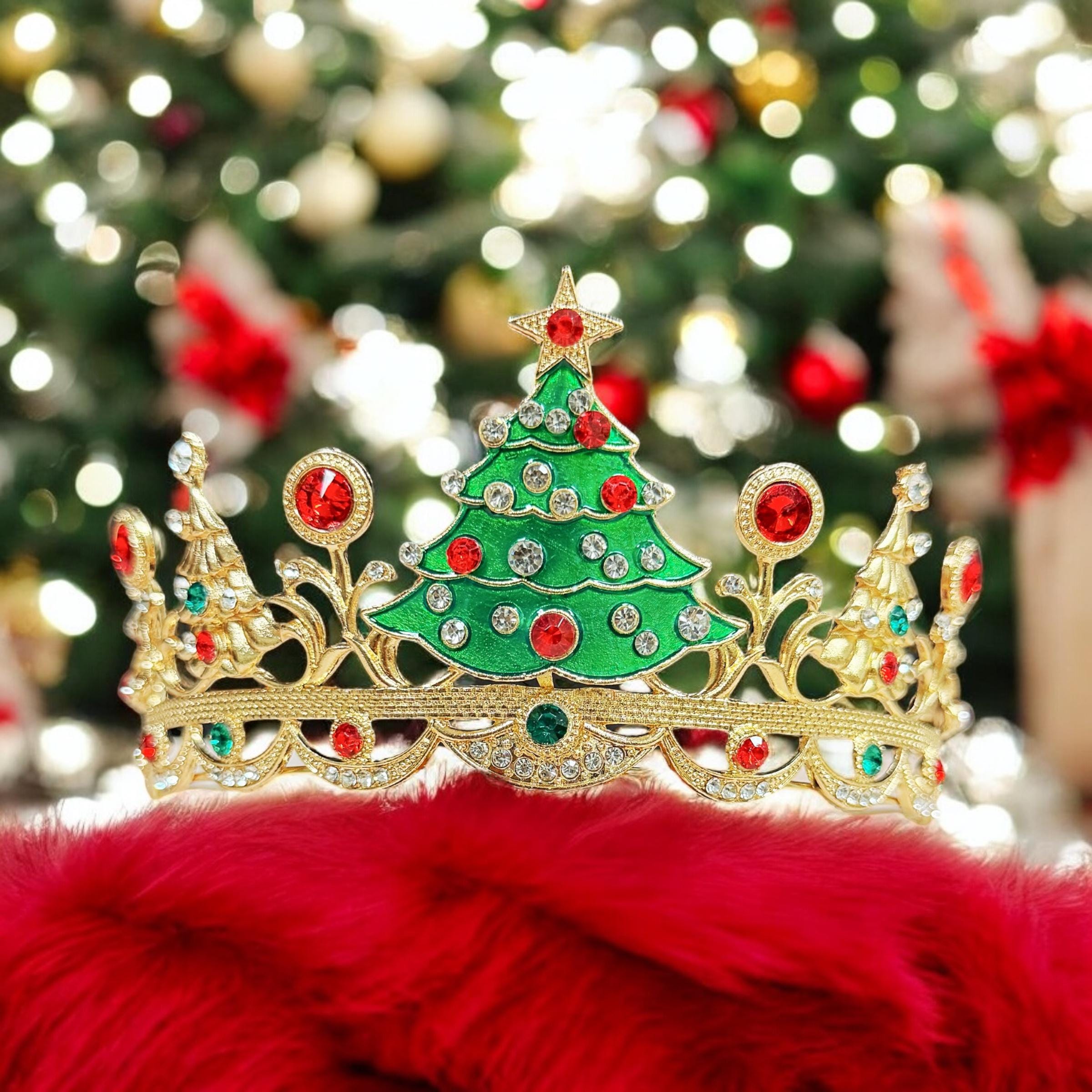 Crystal Christmas Tree Headpiece: Gold Holiday Tiara - Etsy