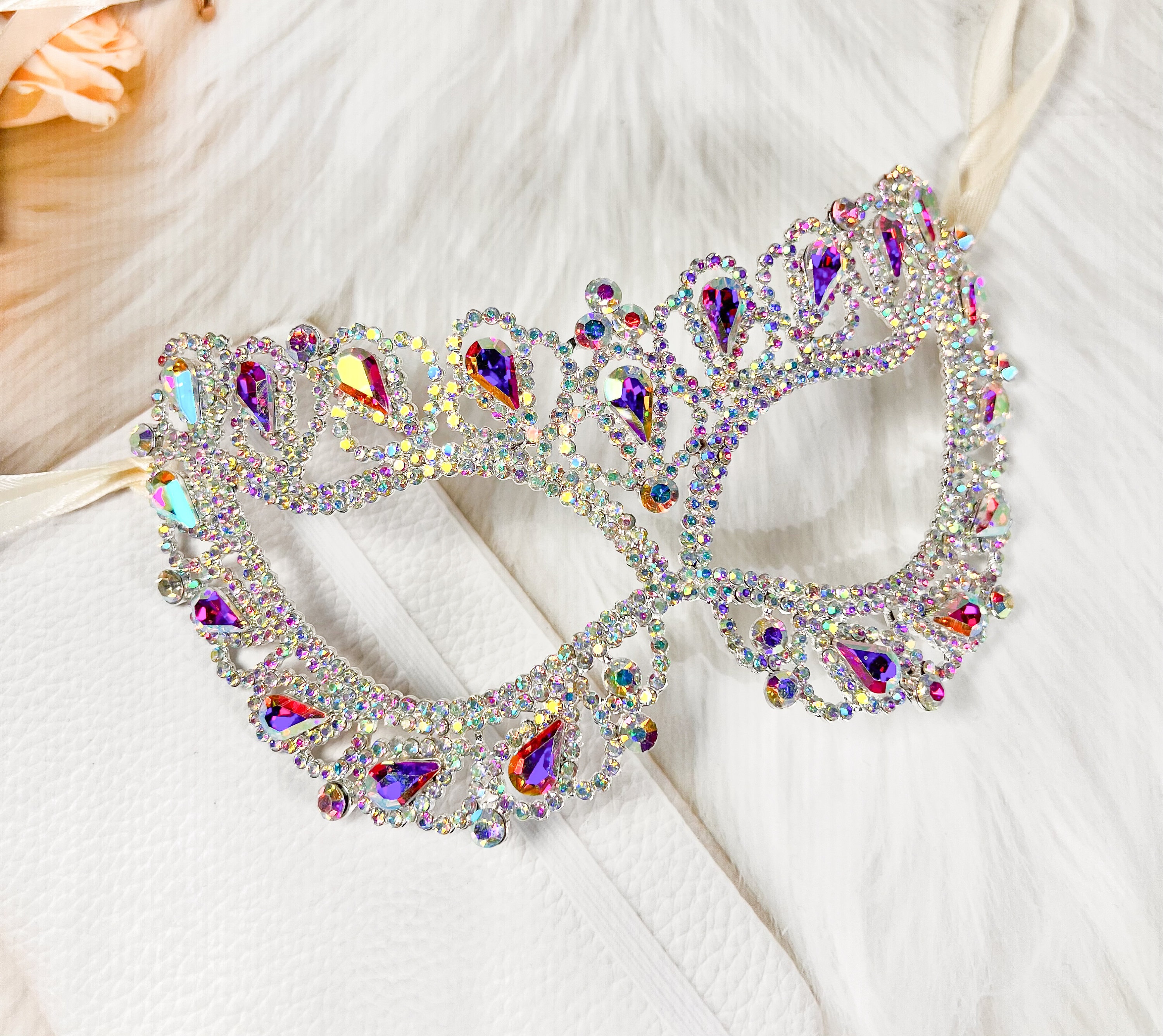 Maschera Viso Bling Con Cristalli E Paillettes - Tasca Filtro Lavabile Unisex - Foto 4