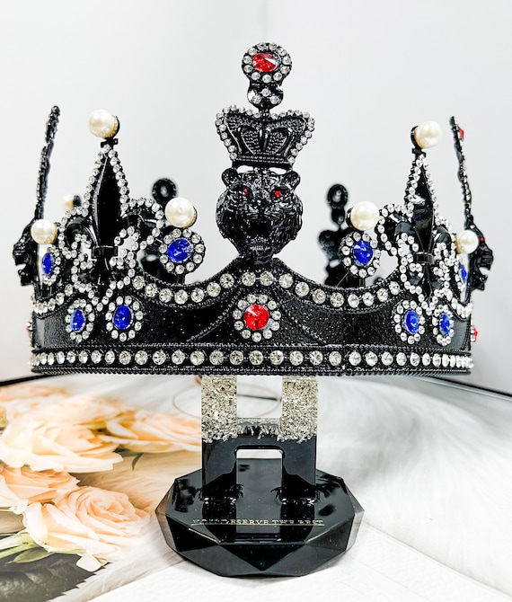BYNYXI Royal King Crown Herren, Vintage Strass Couronne