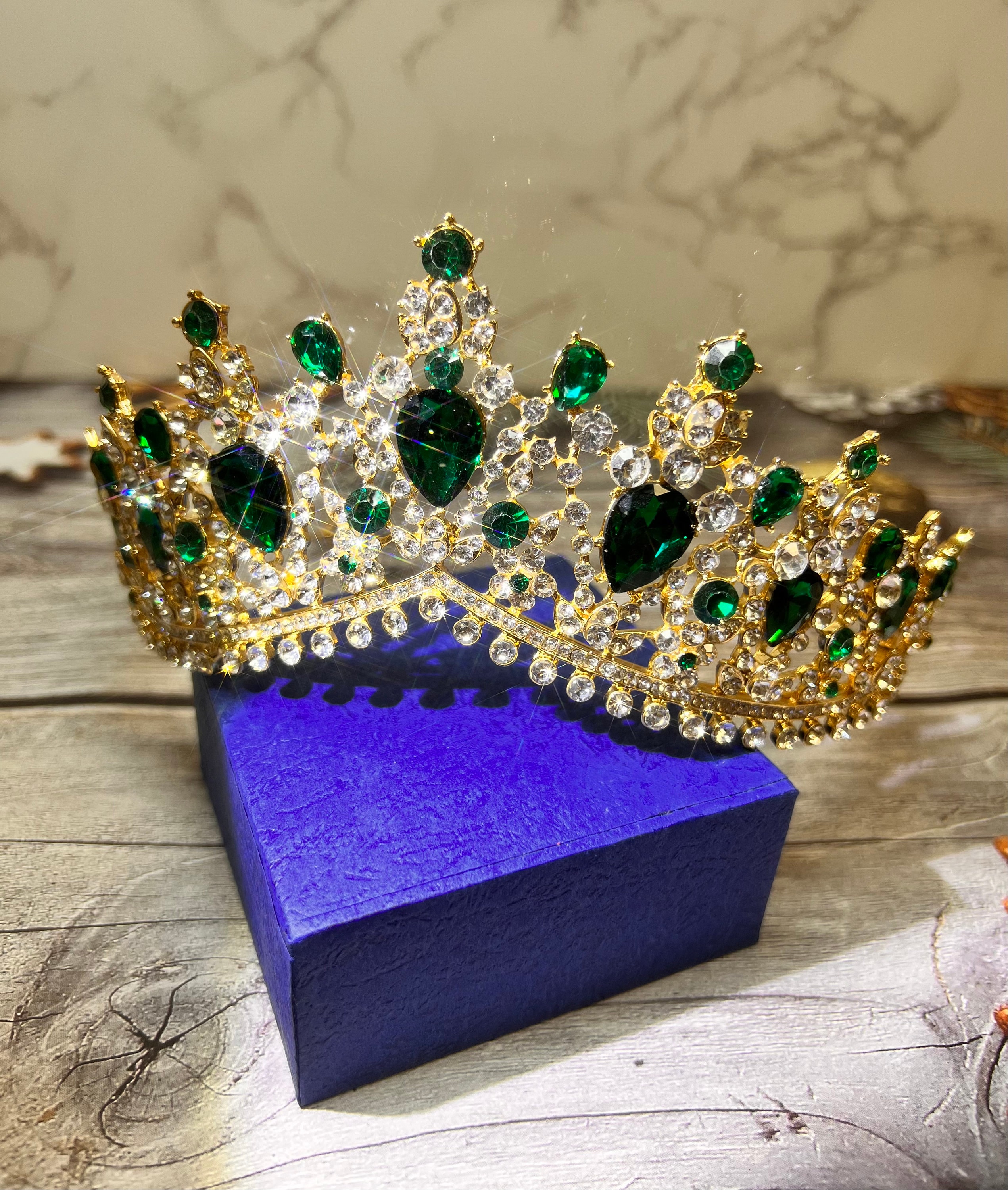 Tiara Corona Di Cristallo Con Strass - Set 3 Pezzi Per Matrimoni E Feste
