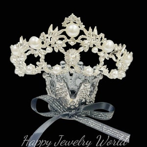 Pearl & Crystal Bridal Tiara, Pearl Wedding Tiara, Pearl Bridal Crown, Wedding Headpiece, Bridal Headpiece, Bridal Crown, Wedding Tiara Gift