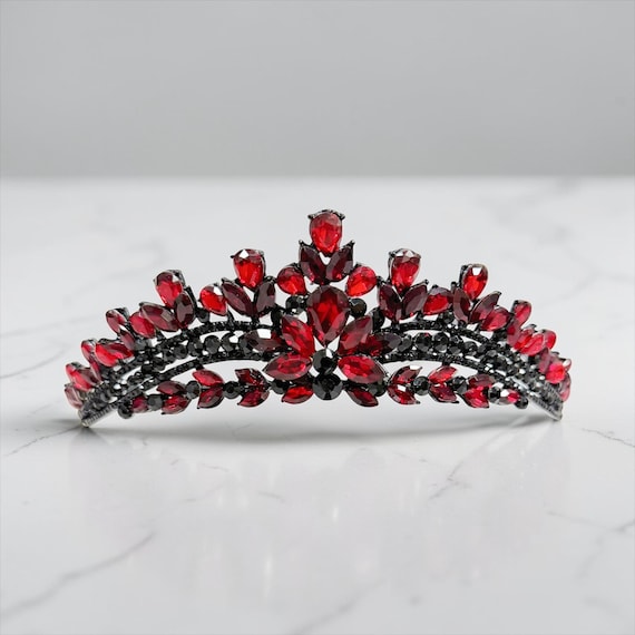 Red Tiara for Girls, Halloween Crown, Black Princess  display picture 3