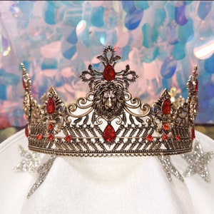 Lion King Royal Crown for Men, Prince Headpiece for Wedding,  Birthday, Prom, Party, Halloween, Costume, Cosplay, Gift for Him