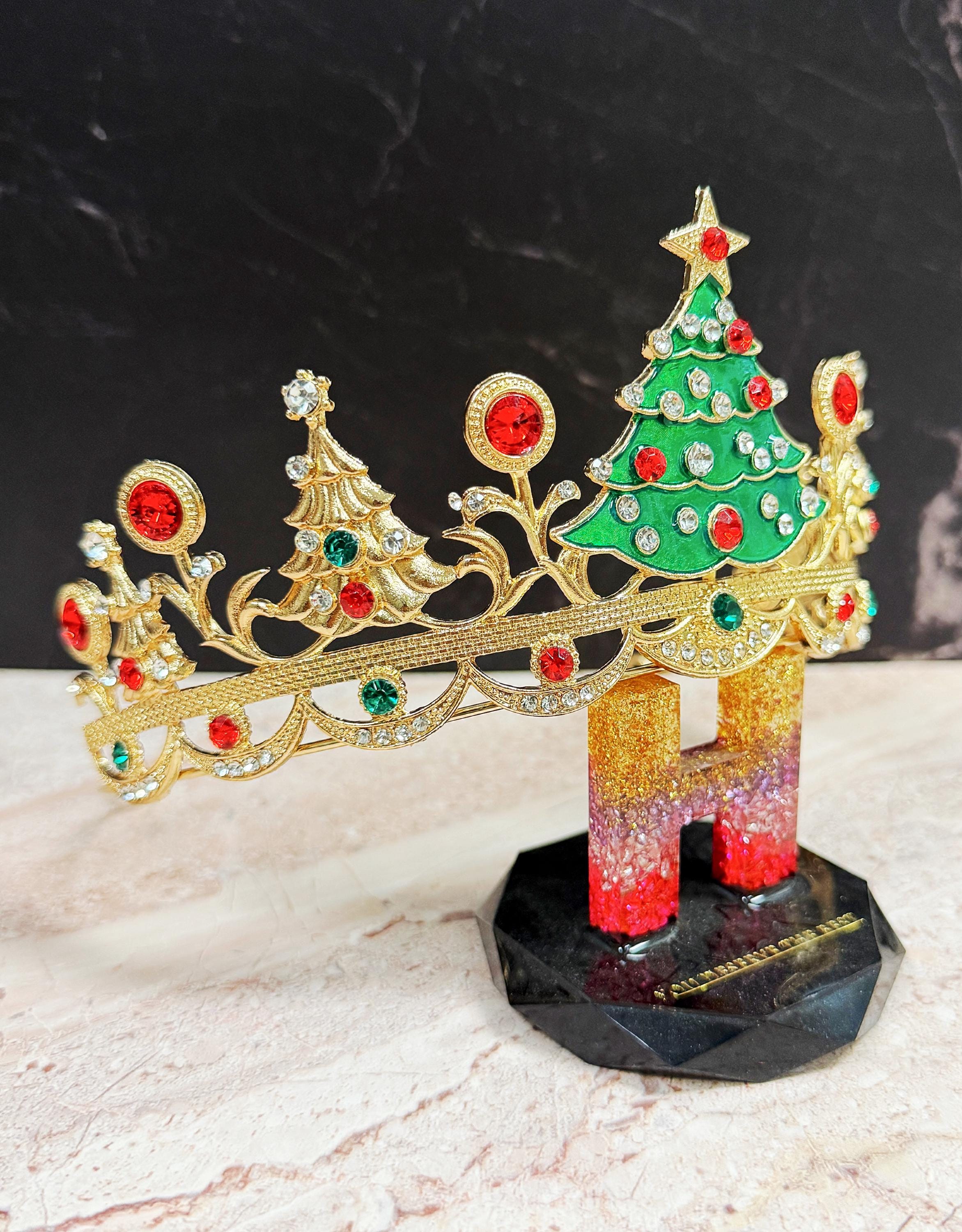 Crystal Christmas Tree Headpiece: Gold Holiday Tiara - Etsy