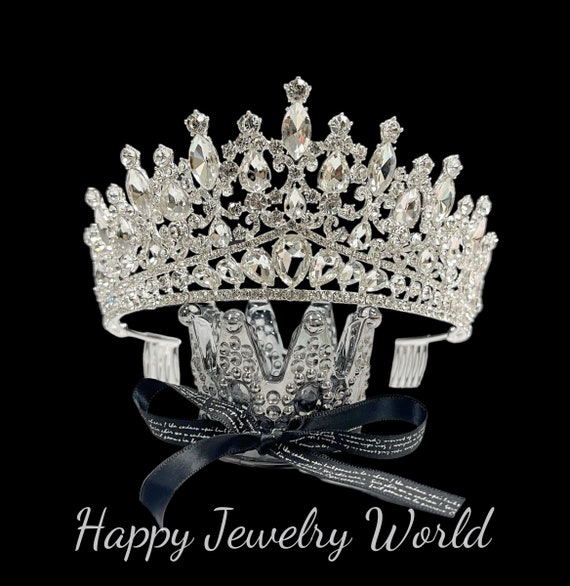 Queen Tiara and Crown with Comb, Bridal, Pageant Prom, Halloween, Birthday Gift Buy Queen Silver Tiara, Princess Crown With Comb, Bridal  main image 4