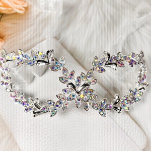 Rhinestone Masquerade Mask: Silver Prom Party Mask