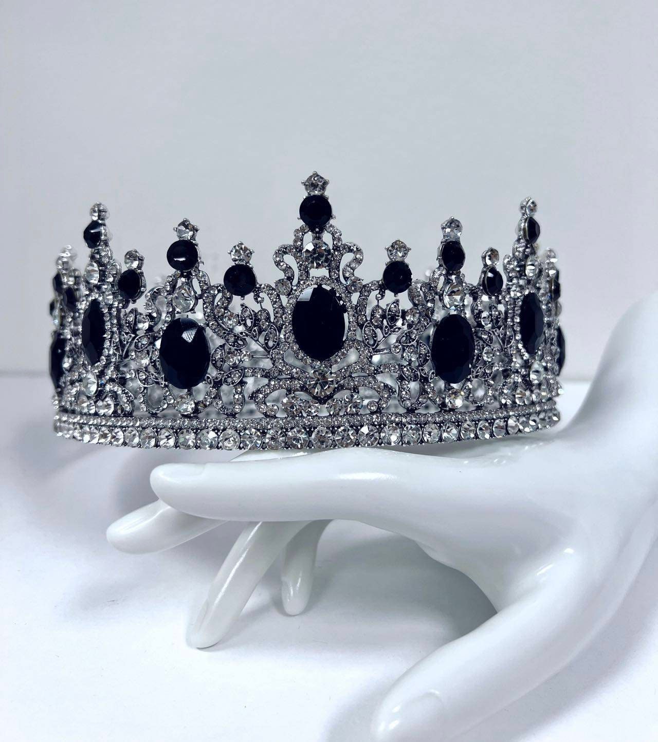 3D Crown Studded W. Clear Rhinestones-From