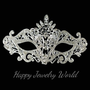 Masquerade Mask Luxury Crystal, Silver Rhinestone Eye Mask, Elegant Party Mask, Birthday, New Year, Theatrical, Wedding Party, Prom,