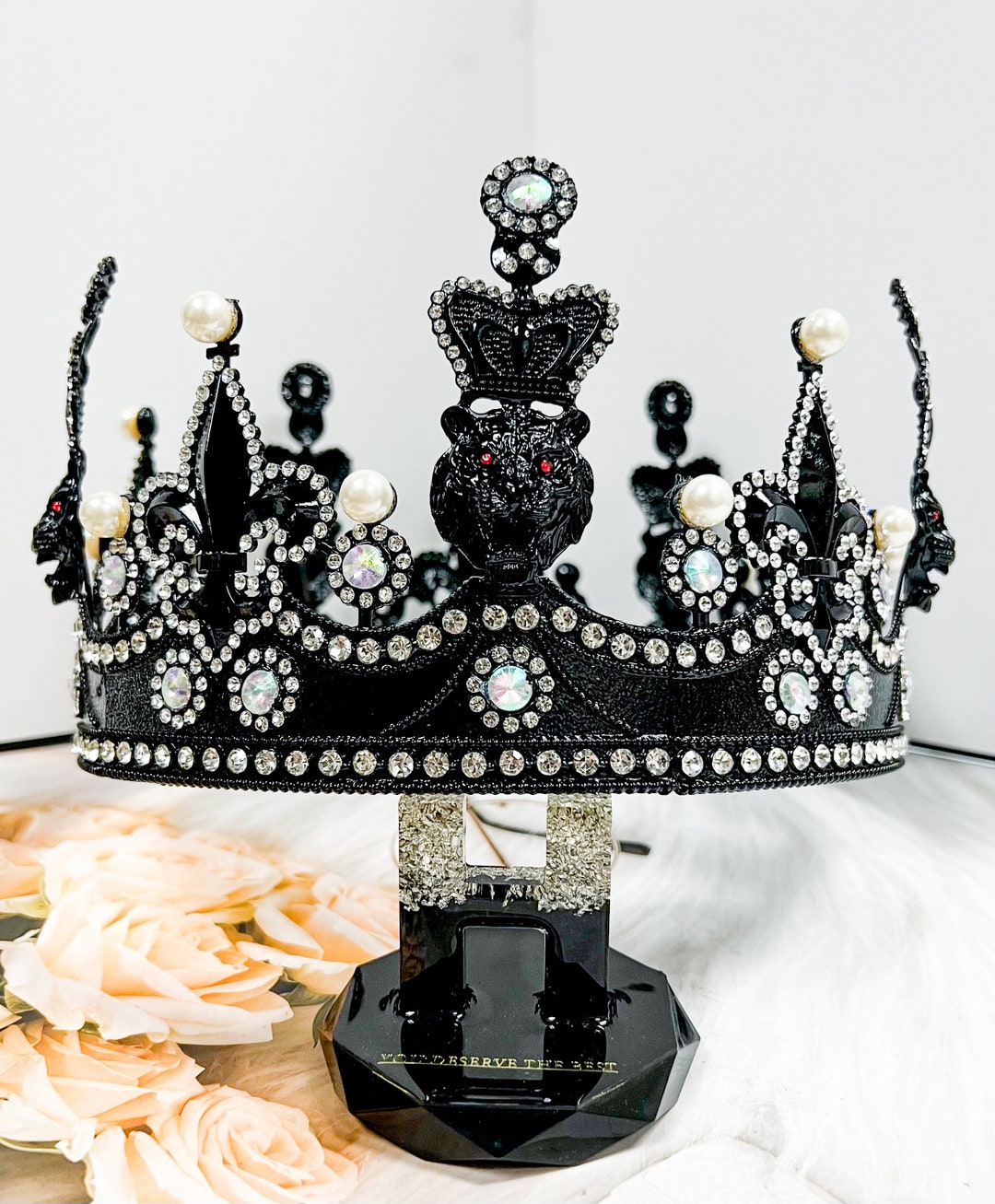 Royalty King Crown, Black Crown, Halloween Costumes, Cosplay Crown 