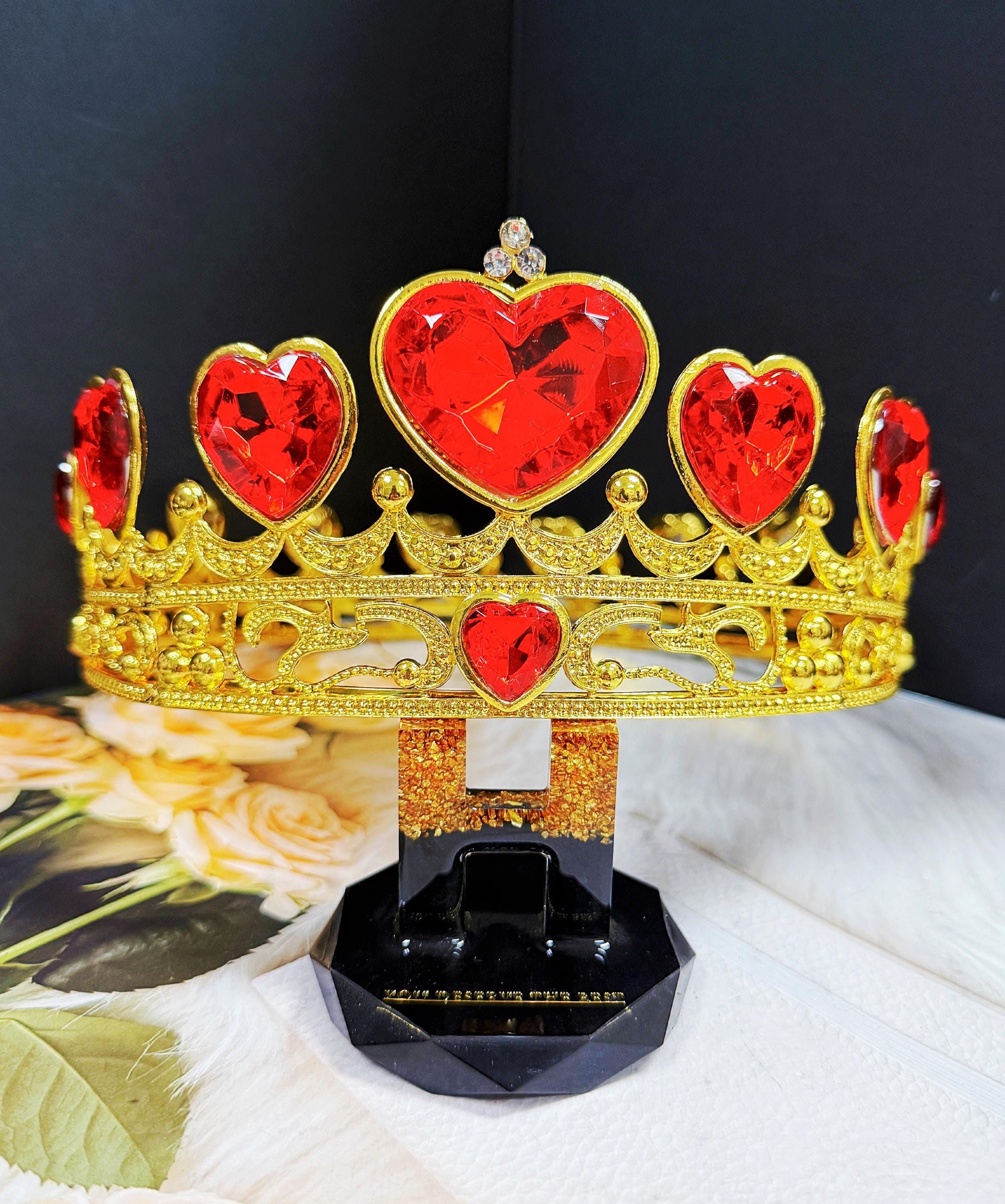 Heart Necklace Descendants Jewelry Red Heart Golden Crown Necklace