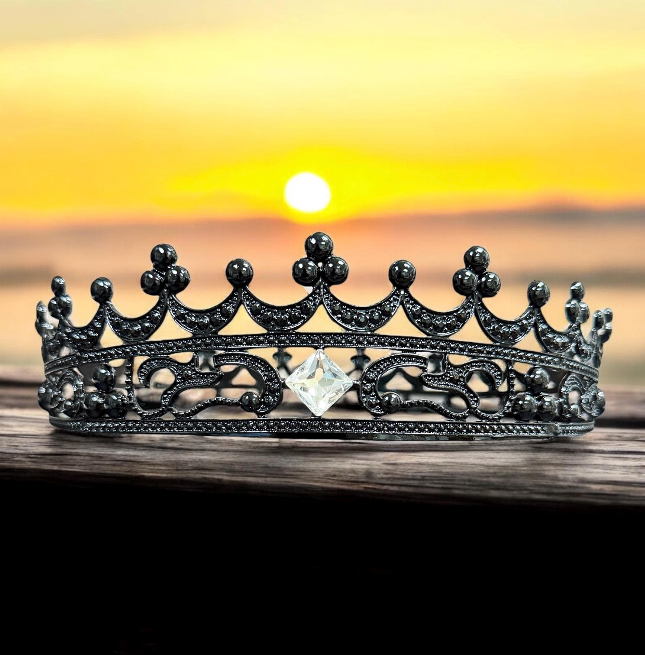 Handcrafted Black Prince Crown: Gothic Medieval Headpiece