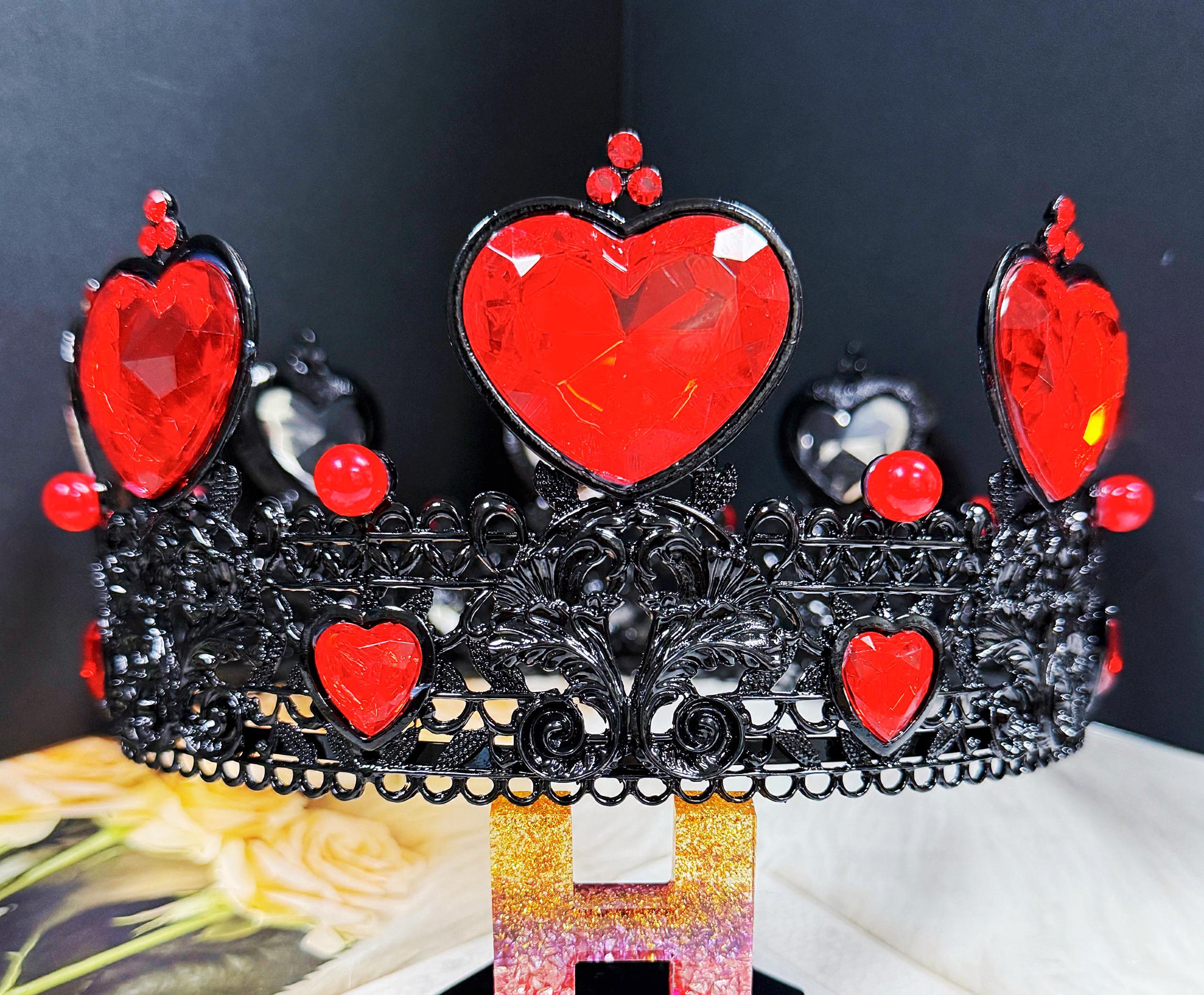 Dark Gothic Heart Crown: Red Crystal Queen Cosplay Costume  display picture 1
