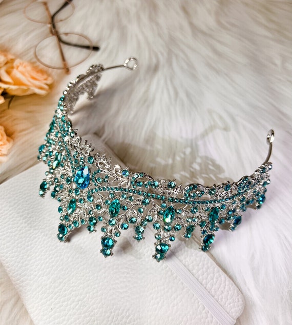 Kamirola Königin Krone Und Diadem - Prinzessinnenkrone Aus Metalllegierung Mit Kristall, 15 Cm, Für Hochzeit & Party