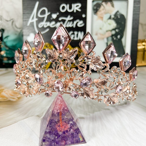 Handmade Pink Diamond Tiara - Princess Crown for Weddings & Proms | Royal Princess Tiara | Gift for her | Gift for royal princess