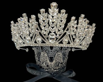Silver Wedding Tiara, Bridal wedding Headband, Princess Crystal Crown, Bridesmaid Hair Jewelry, Royal Queen Crown, Birthday Girl Crown, Gift