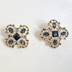 Vintage Sapphire Earrings, Blue Gemstone Earrings, Bridal Crystal Earrings, Wedding Jewelry, September Birthstone Earrings, Gift for Her