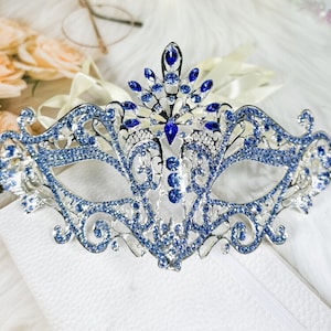 Masquerade Ball Party Mask, Venetian Blue Eye Masks, Mardi Gras Parade Mask, Costume, New Year, Masquerade, Theatrical, Prom, Wedding, Gift
