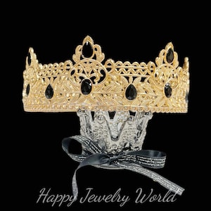 Königliche Königs Krone für Männer, XL Vollrunde Herren Krone, Hochzeit, Party, Kostüm Haarschmuck, Halloween, Geburtstag, Maskerade, Abschlussball, Geschenk
