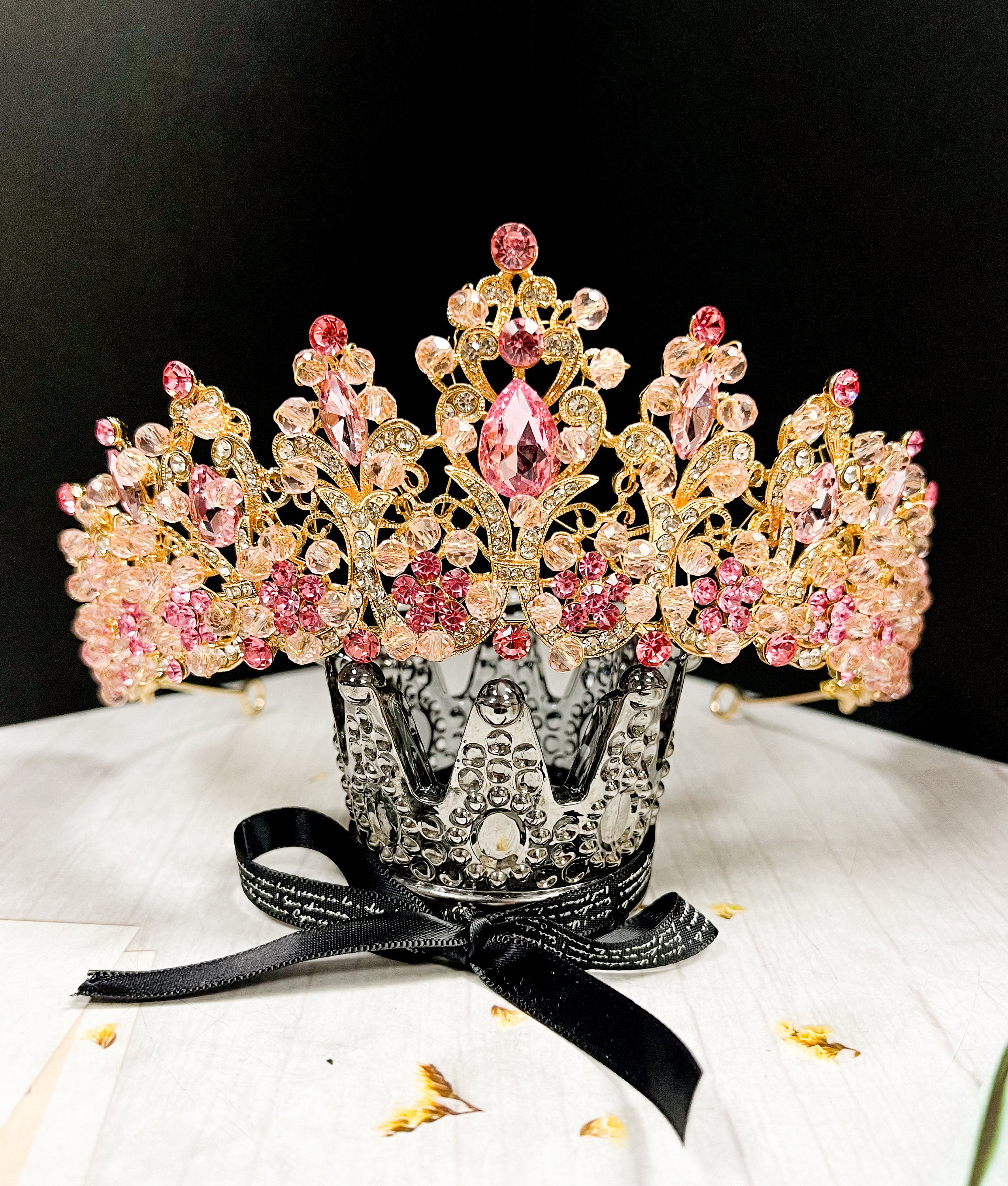 Pink Rhinestone Princess Crown: Crystal Tiara, Wedding Headband - Etsy
