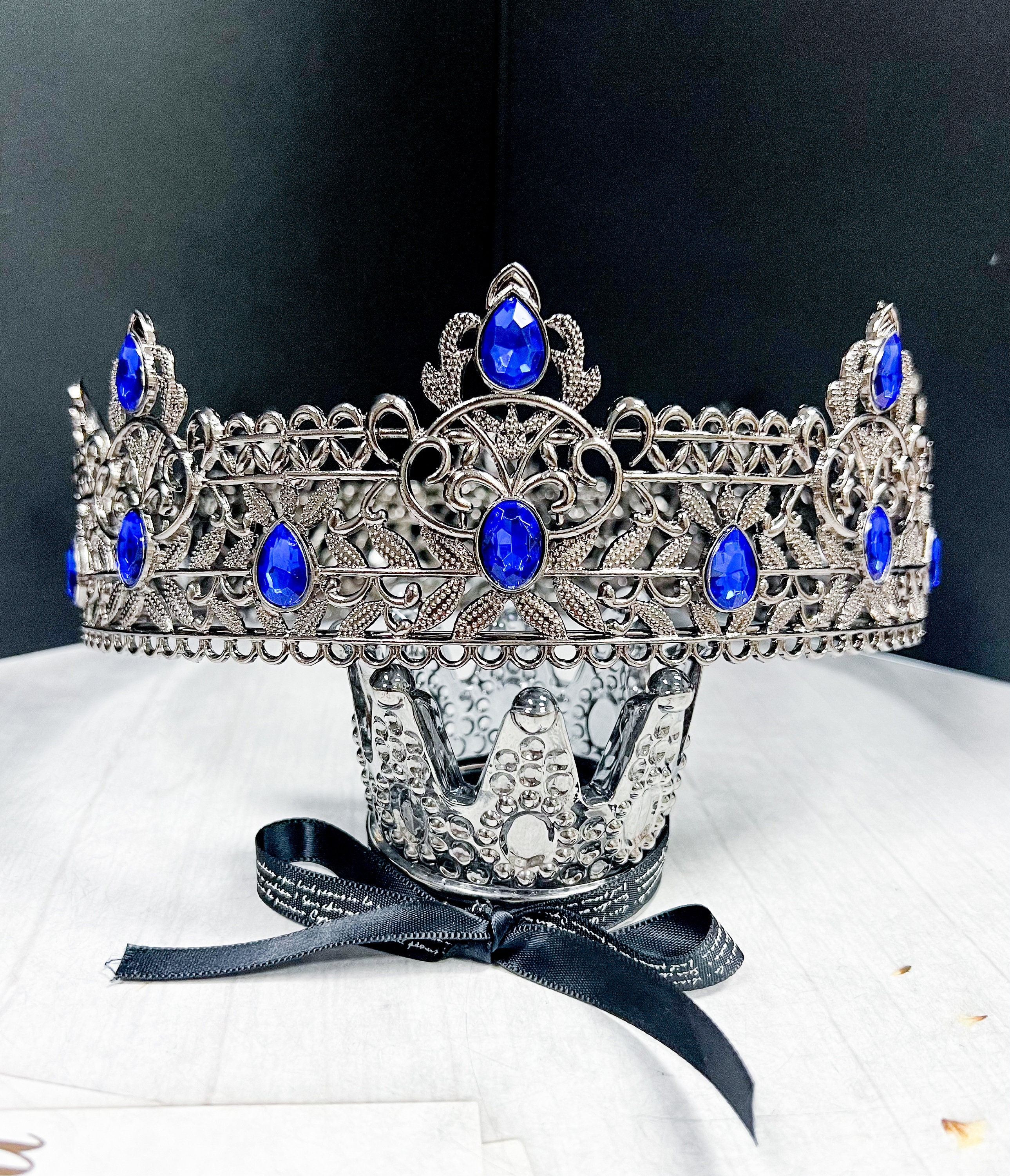 Corona da re reale con strass e perle, per cosplay, matrimonio, compleanno, ballo di fine anno