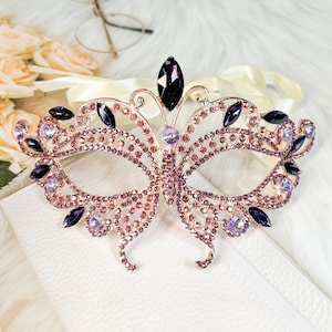 Butterfly Purple Masquerade Mask, Wedding Party Gold Eye Mask, Cosplay, Costume, Masquerade Ball, Mardi Gras, Prom, Fashion Jewelry Gift