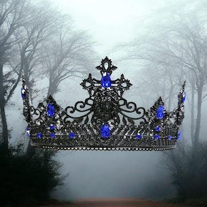Black Crystal Lion King Crown: Dark Lord Headpiece, Halloween Costume